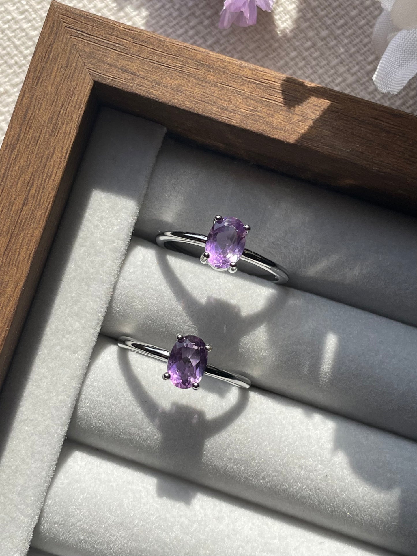 S925 Amethyst Ring | Adjustable | خاتم حجر الجمشت