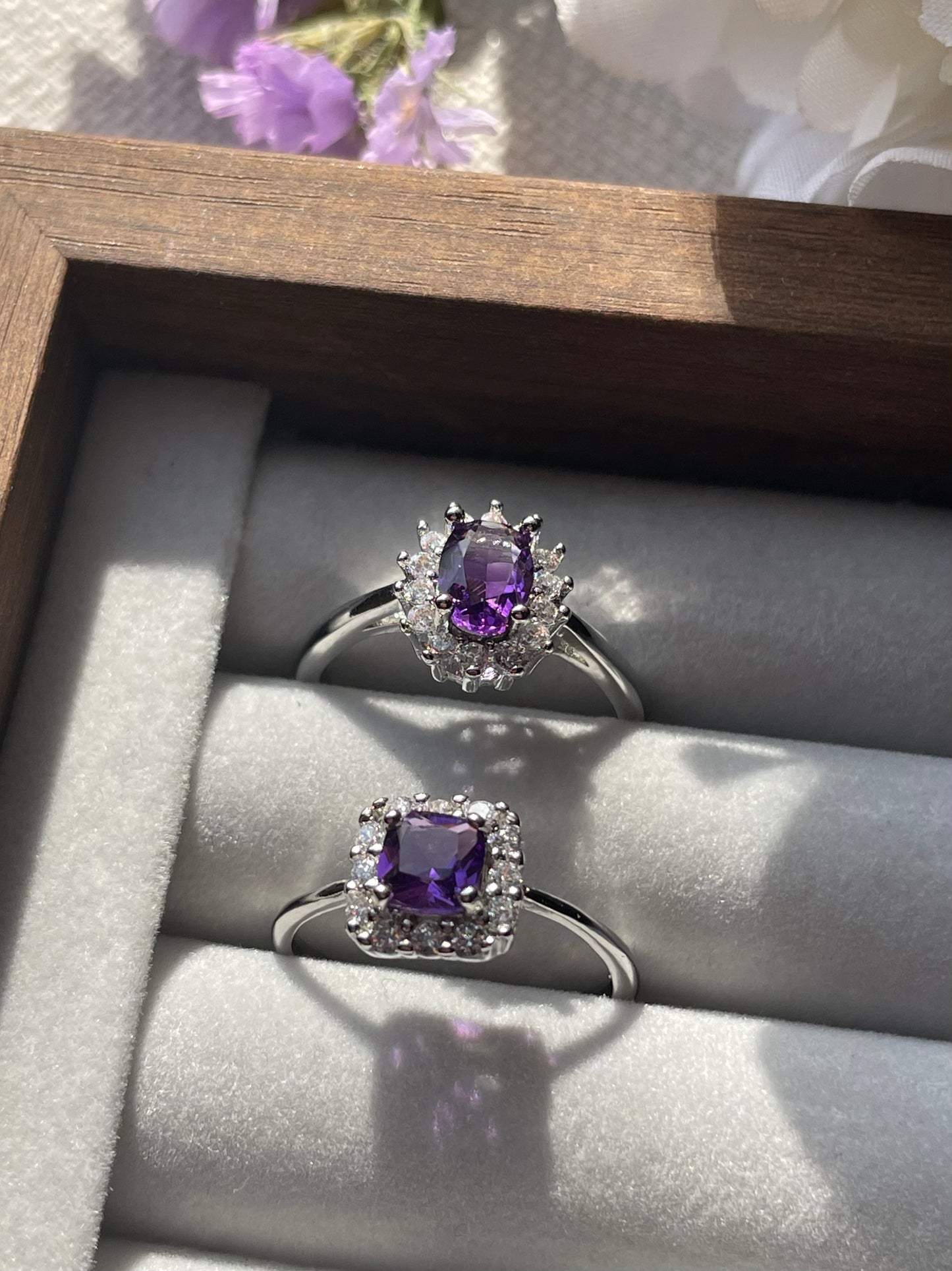 S925 Amethyst Ring | Adjustable | خاتم حجر الجمشت