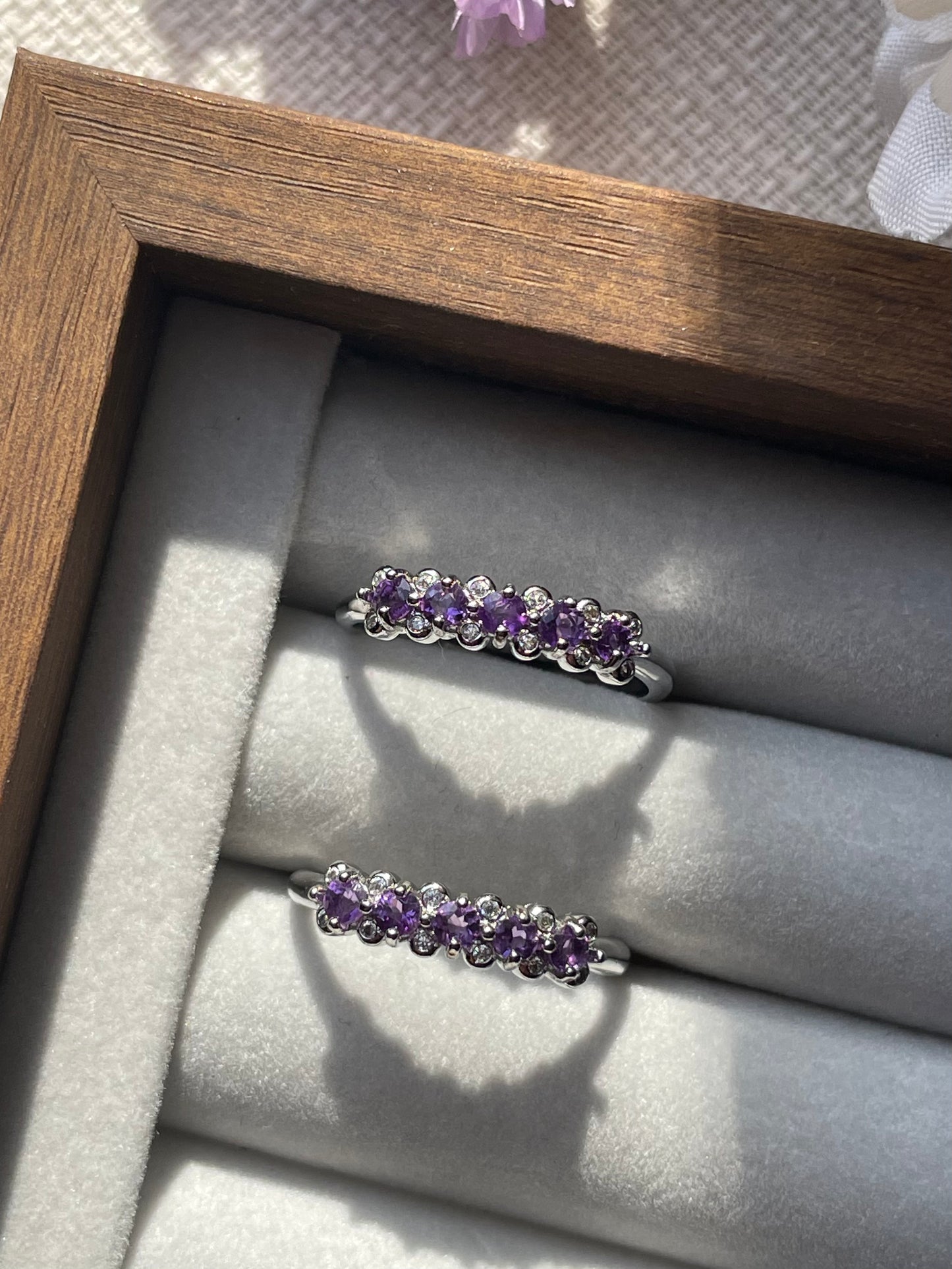 S925 Amethyst Ring | Adjustable | خاتم حجر الجمشت