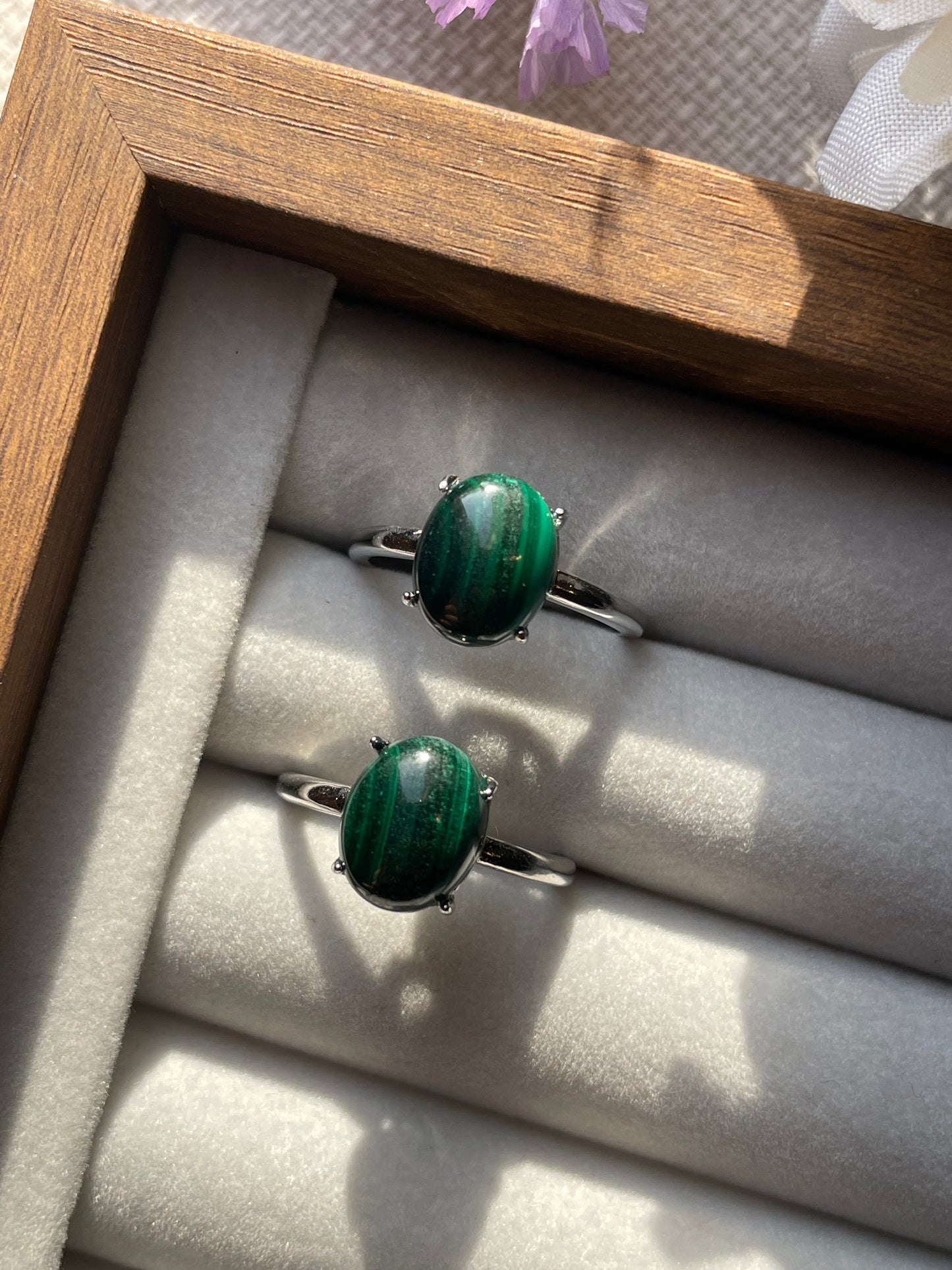 S925 Malachite Ring | Adjustable | ملاكيت
