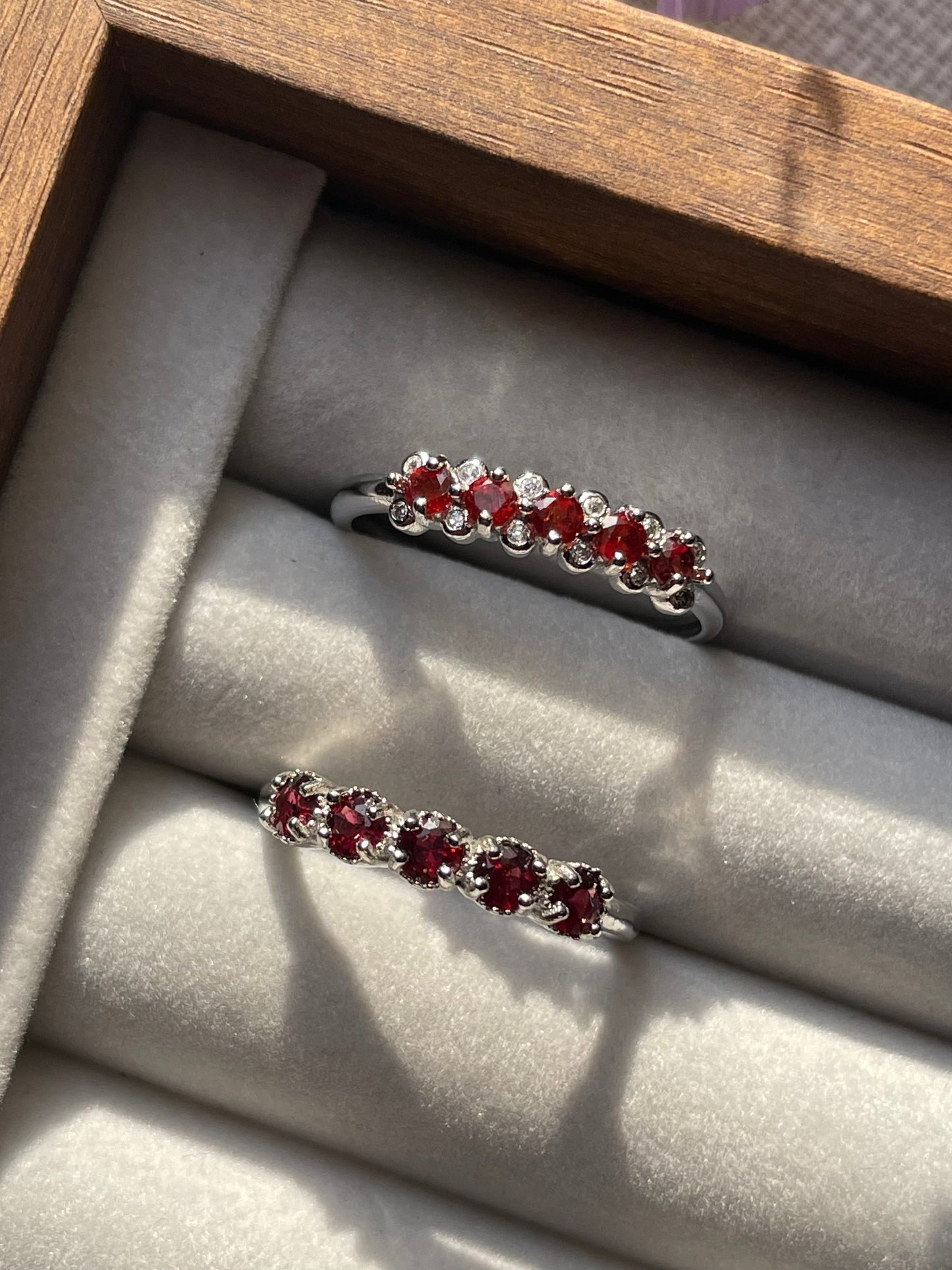 S925 Garnet Ring | Adjustable | جارنيت