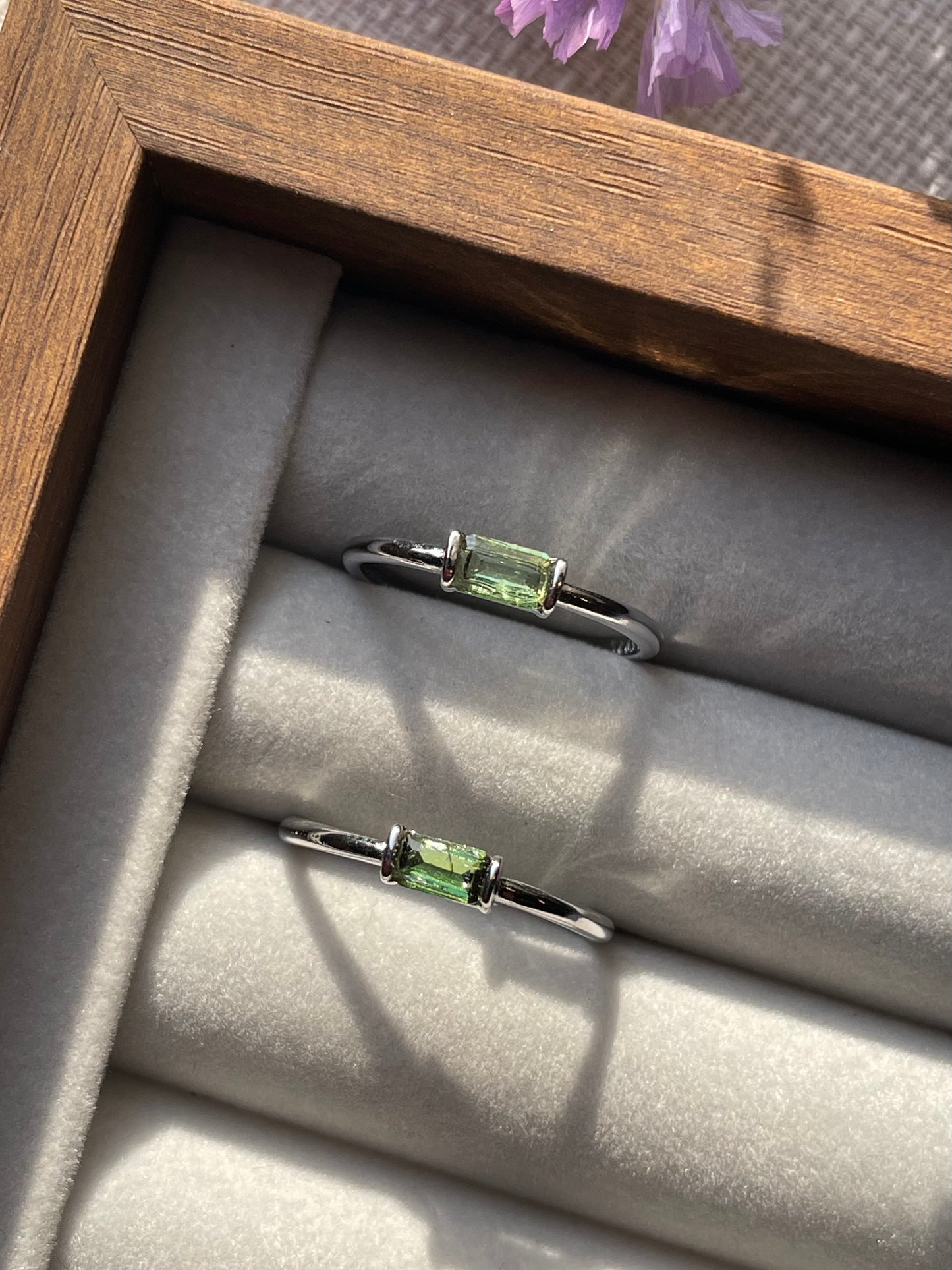 S925 Green Tourmaline Ring | Adjustable | تورمالين الاخضر