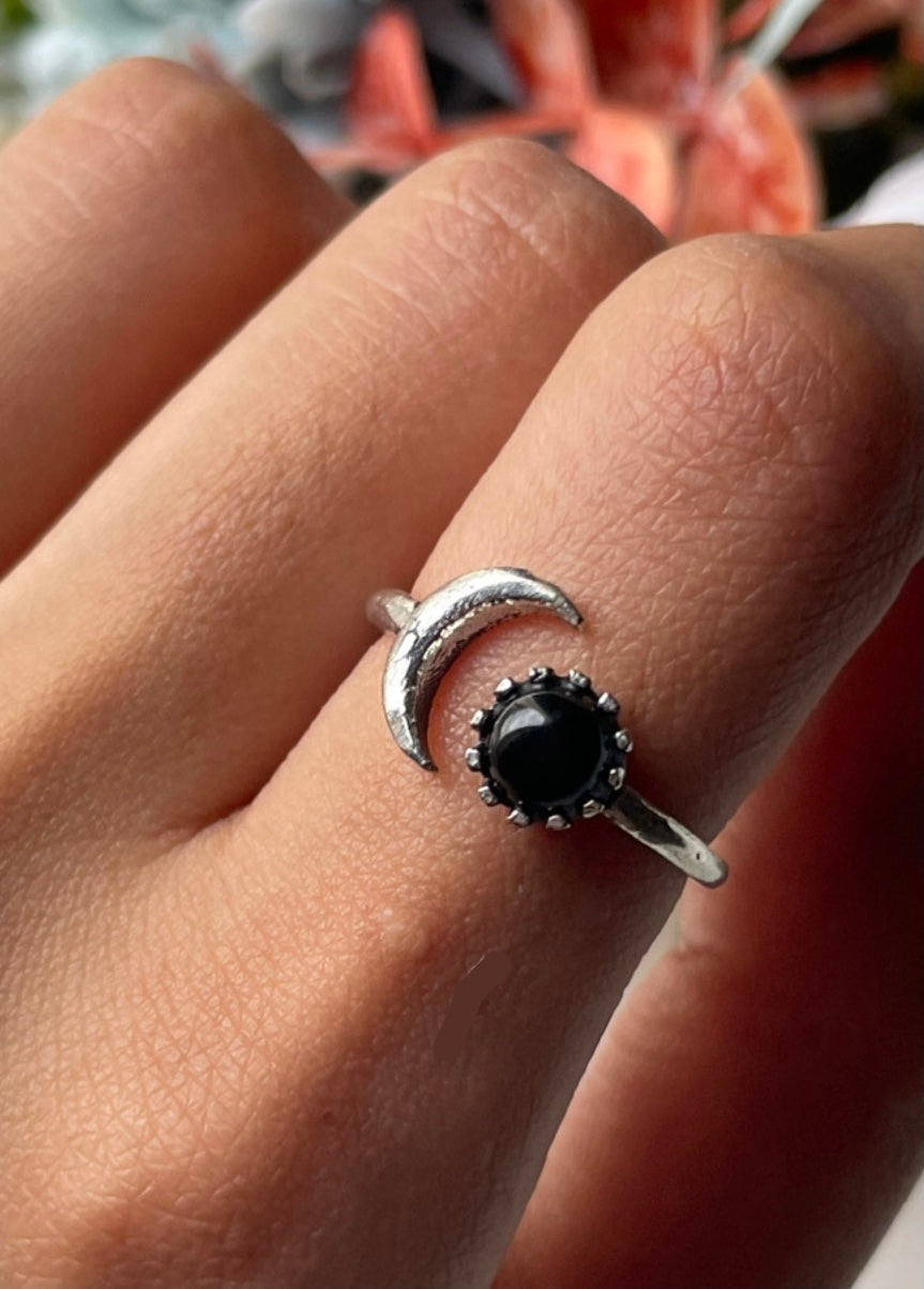 Crescent Moon Rings | Adjustable