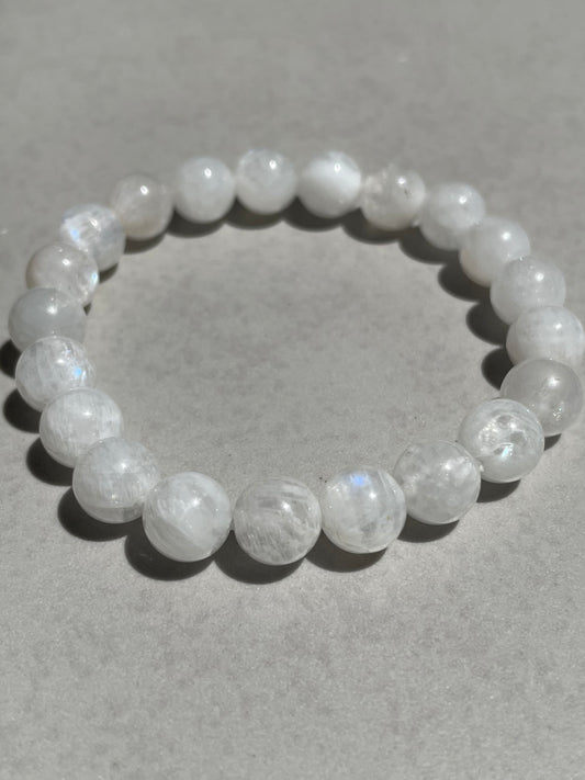 White Moonstone Bracelet | 8mm | حجر القمر