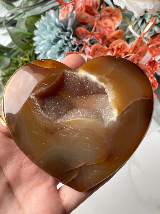 Druzy Agate Heart | حجر العقيق