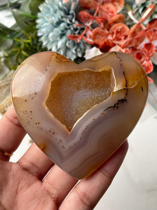 Druzy Agate Heart | حجر العقيق