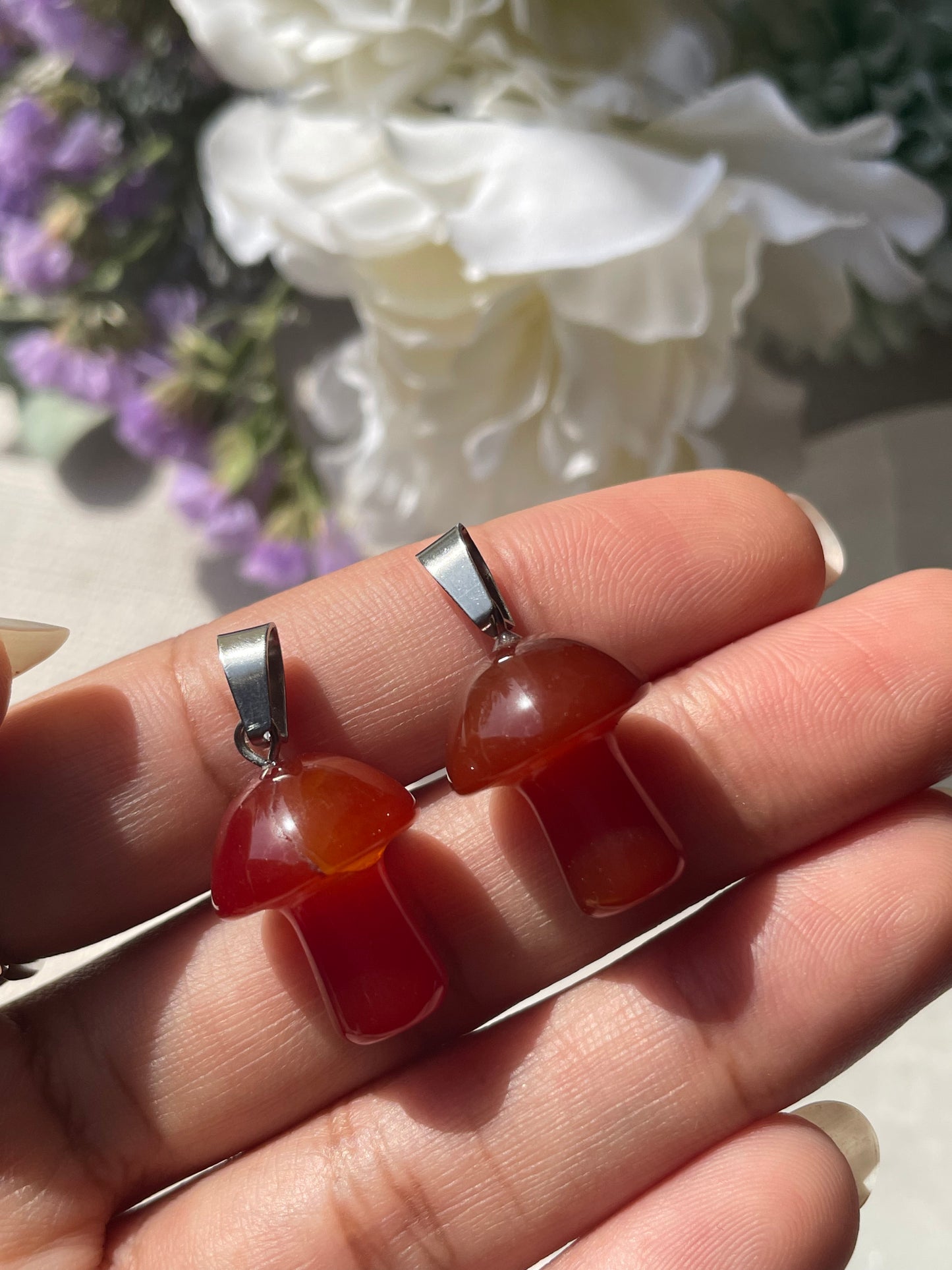 Carnelian Mushroom Pendant | كارنيليان