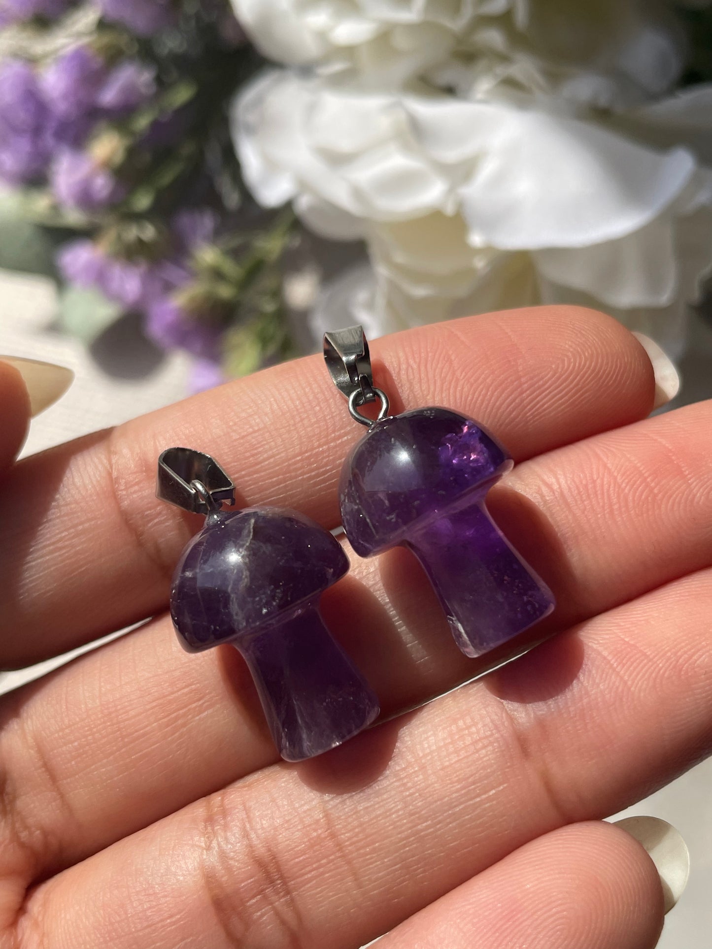 Amethyst Mushroom Pendant | الجمشت