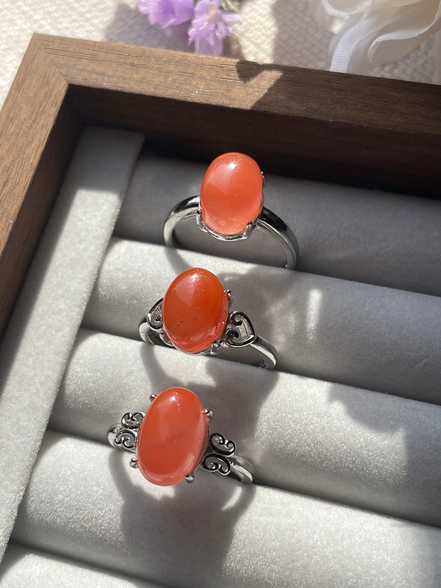 S925 Carnelian Ring | Adjustable | خاتم حجر كارنالين