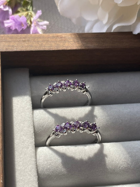 S925 Amethyst Ring | Adjustable | خاتم حجر الجمشت