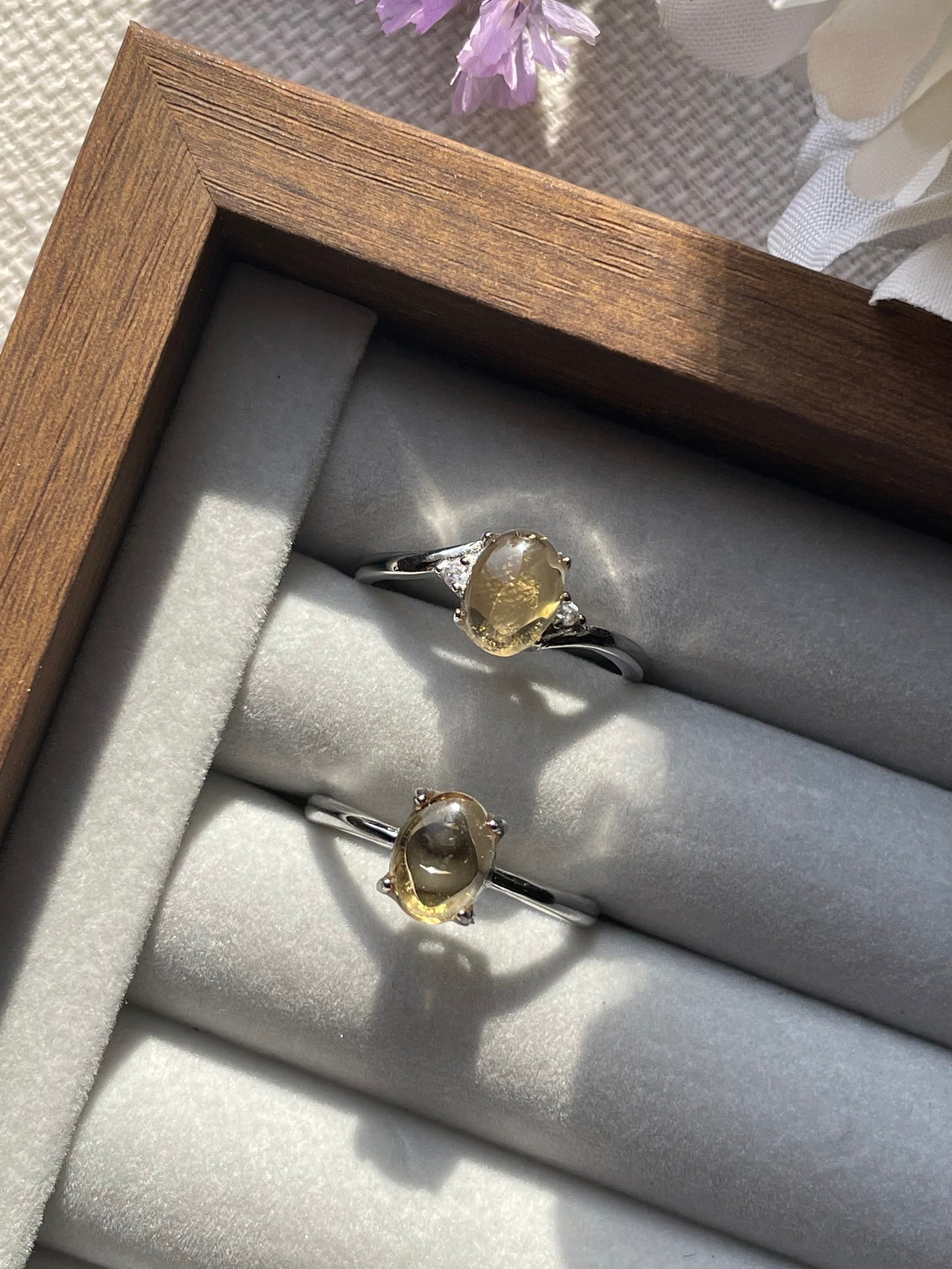 S925 Citrine Ring | Adjustable | سيترين