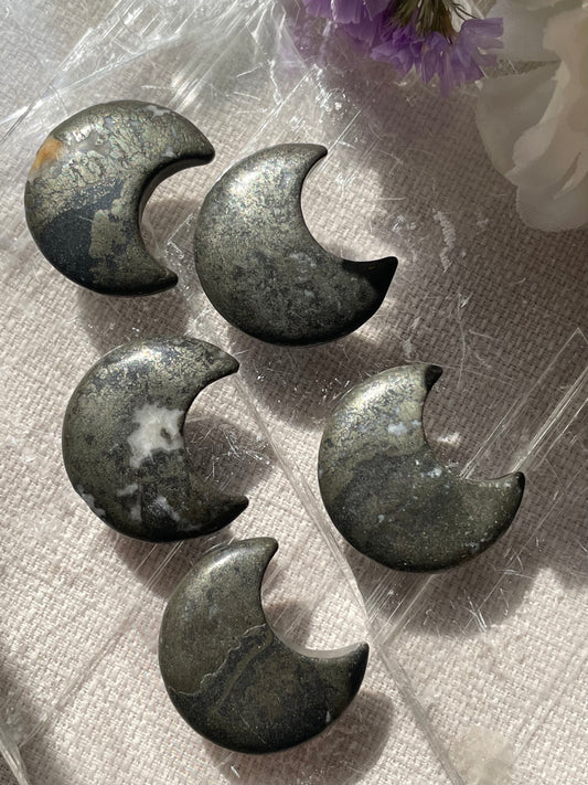 Pyrite Moon | Small | حجر البيريت