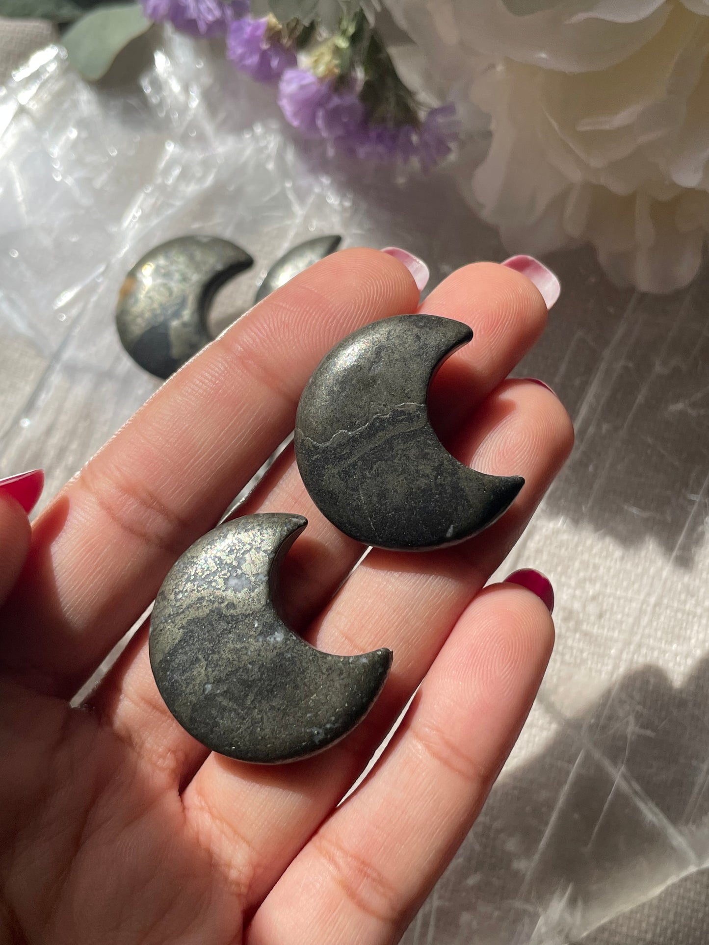 Pyrite Moon | Small | حجر البيريت