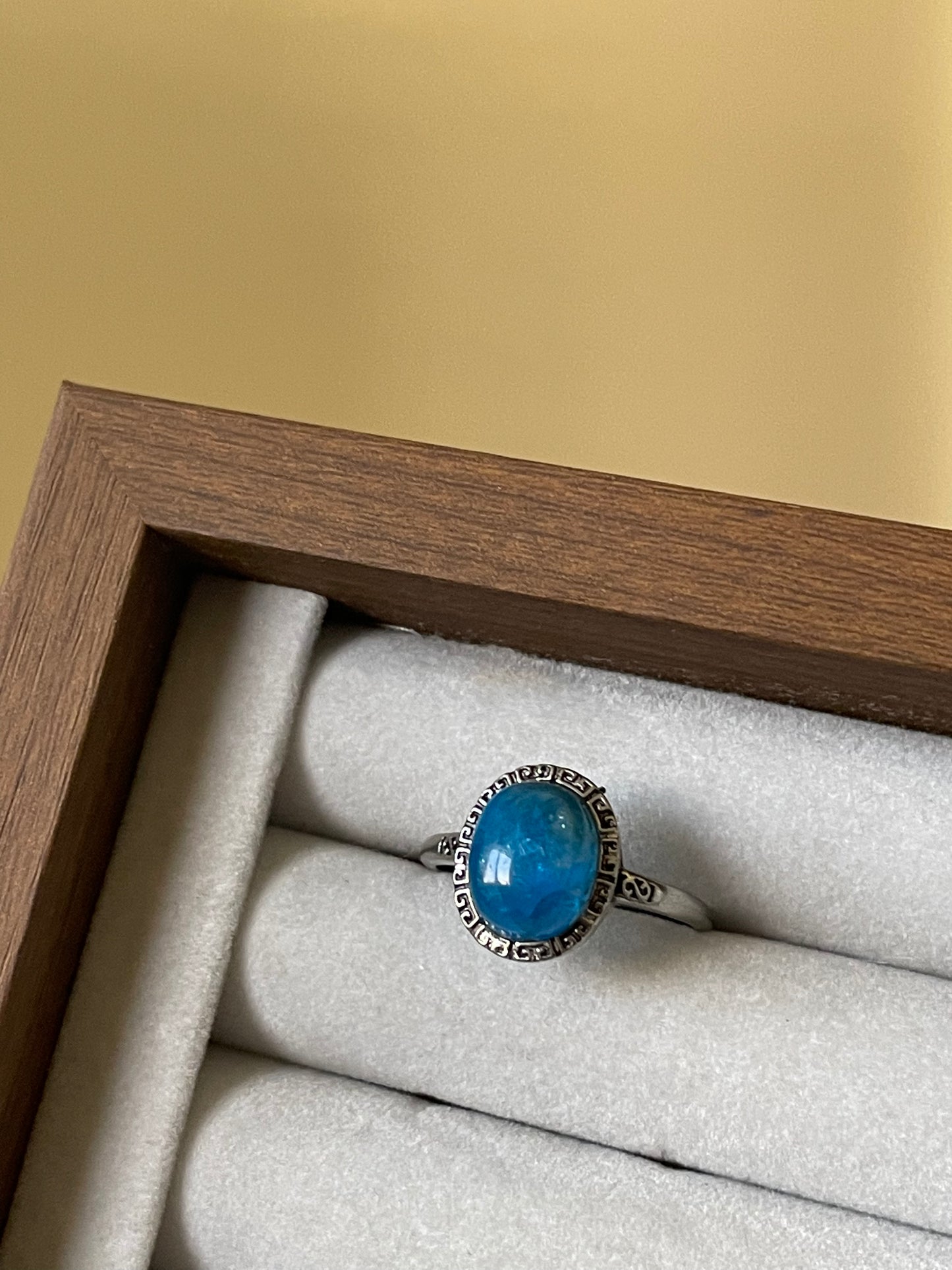 S925 Blue Apatite Ring | الاباتيت الازرق