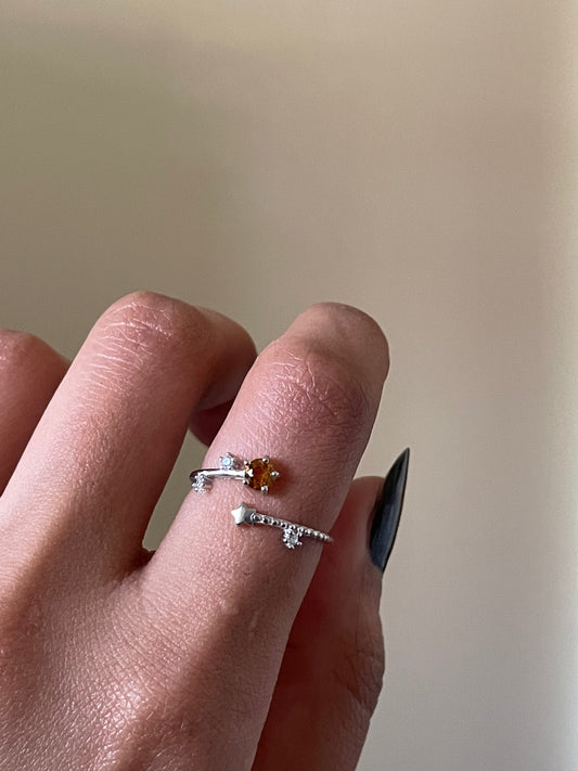 S925 Citrine Ring | Adjustable | سيترين