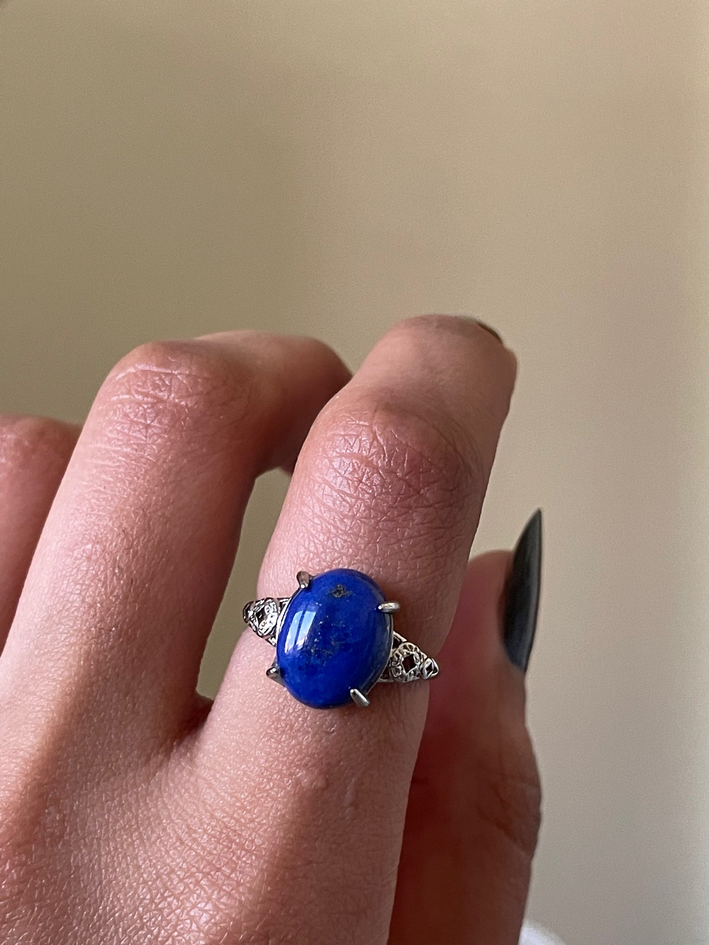 S925 Lapis Lazuli Ring | Adjastable | خاتم اللازورد