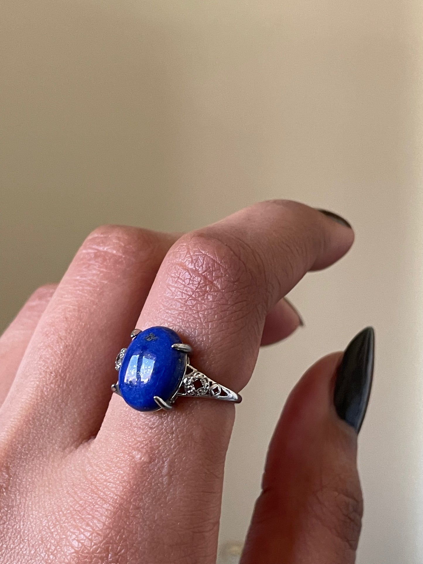 S925 Lapis Lazuli Ring | Adjastable | خاتم اللازورد