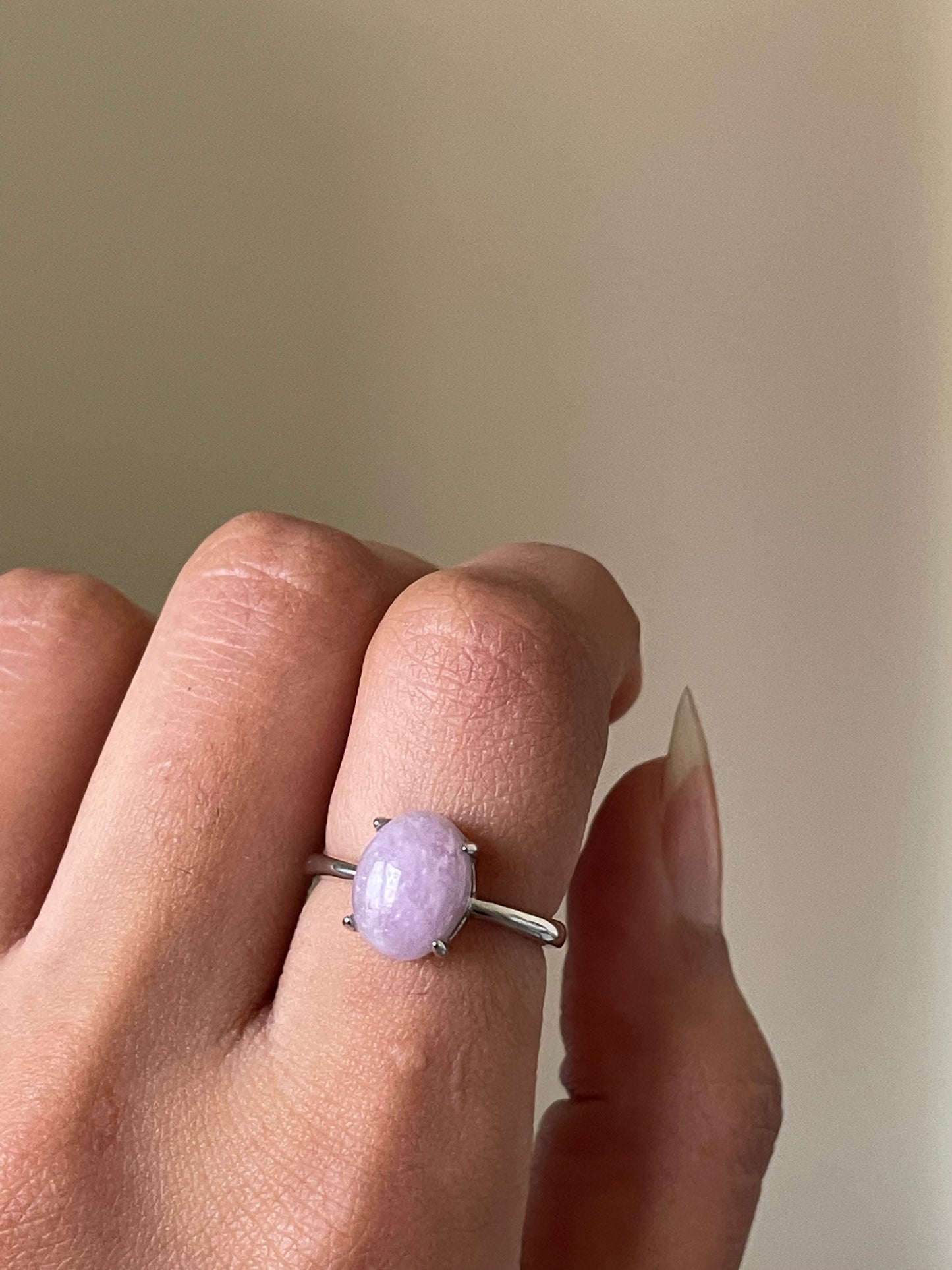 S925 Kunzite Ring | Adjustable | كونزيت