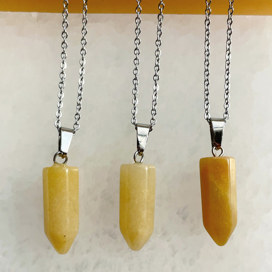 Yellow Jade Point Necklaces / الجاد الاصفر