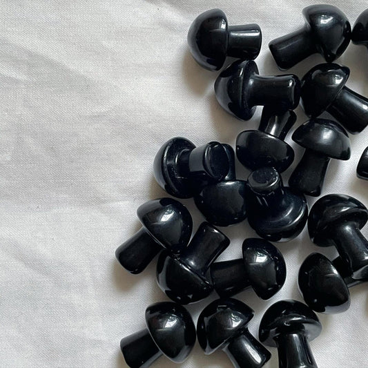 Black Obsidian Mini Mushroom | الأوبسیدیان -  السبج
