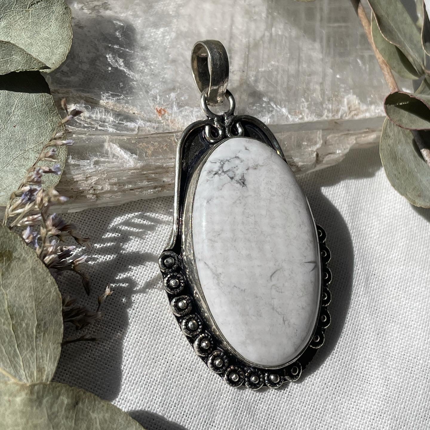 Howlite Pendant Sterling silver 925 هوليت فضة إسترليني