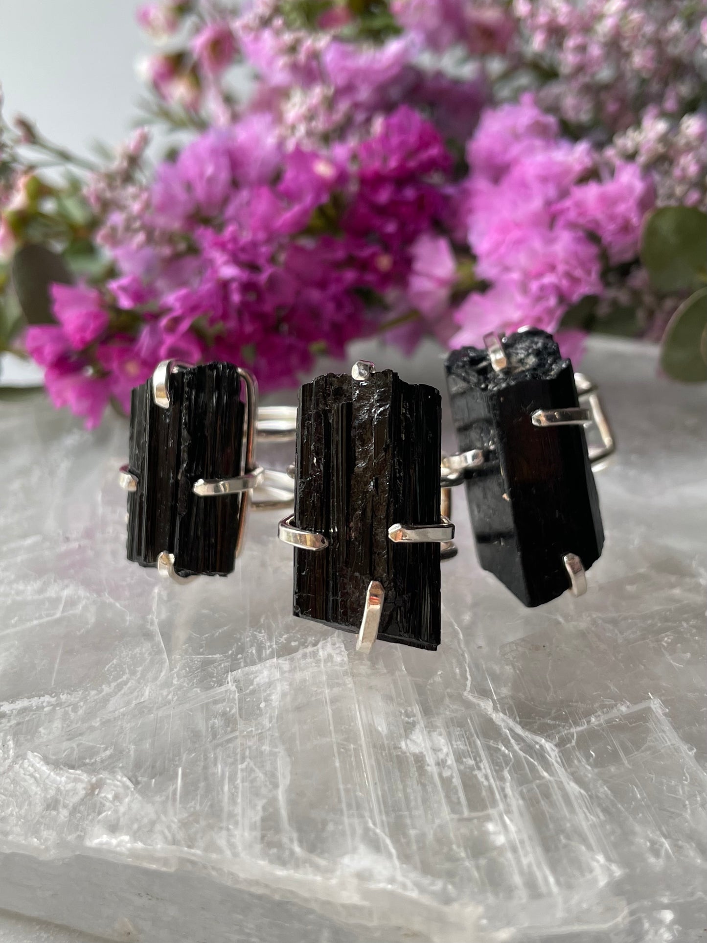 Black Tourmaline Ring | Adjustable | التومالين الاسود