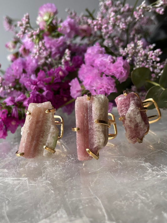 Pink Tourmaline Ring | Adjustable | تورمالين الوردي