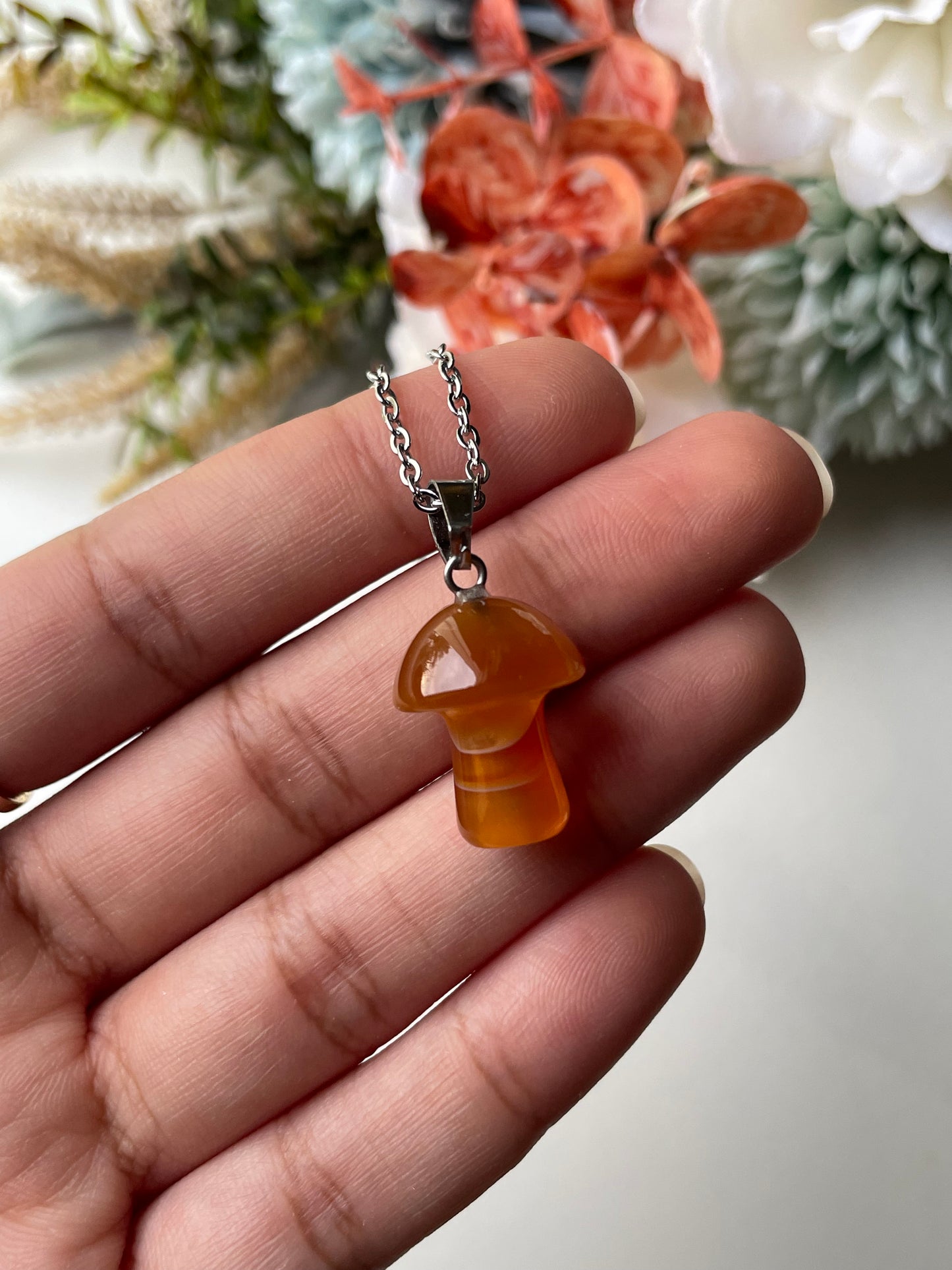 Carnelian Mushroom Pendant | كارنيليان