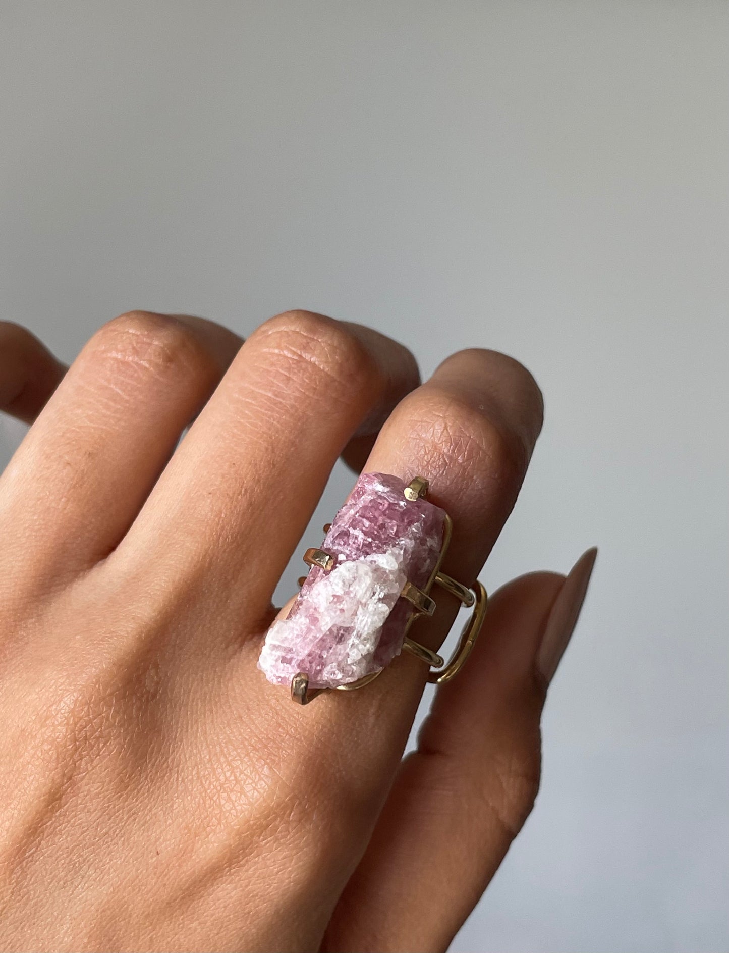 Pink Tourmaline Ring | Adjustable | تورمالين الوردي