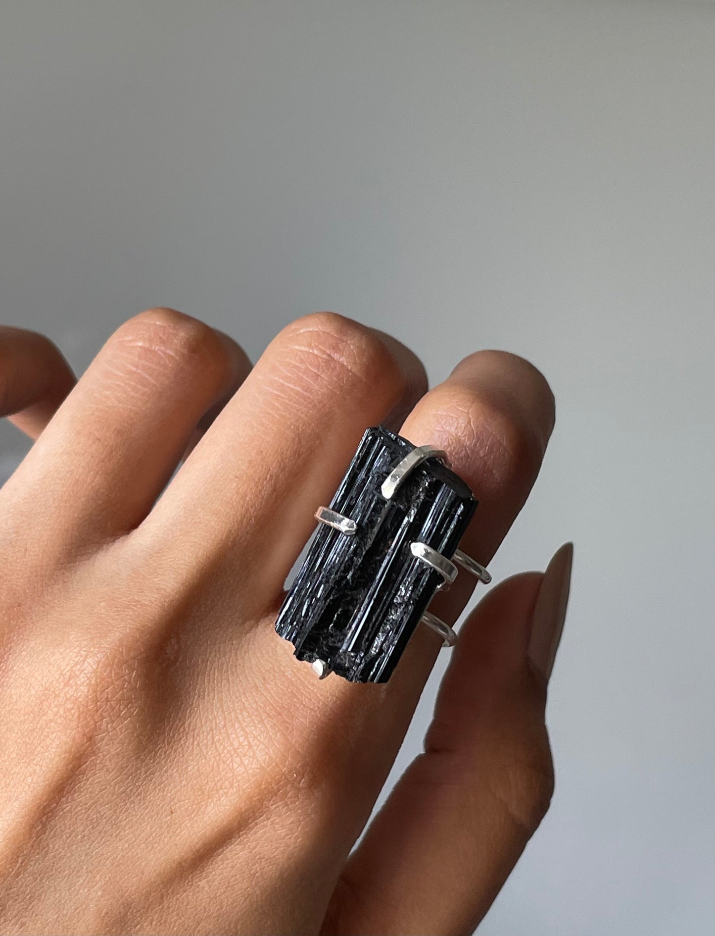 Black Tourmaline Ring | Adjustable | التومالين الاسود