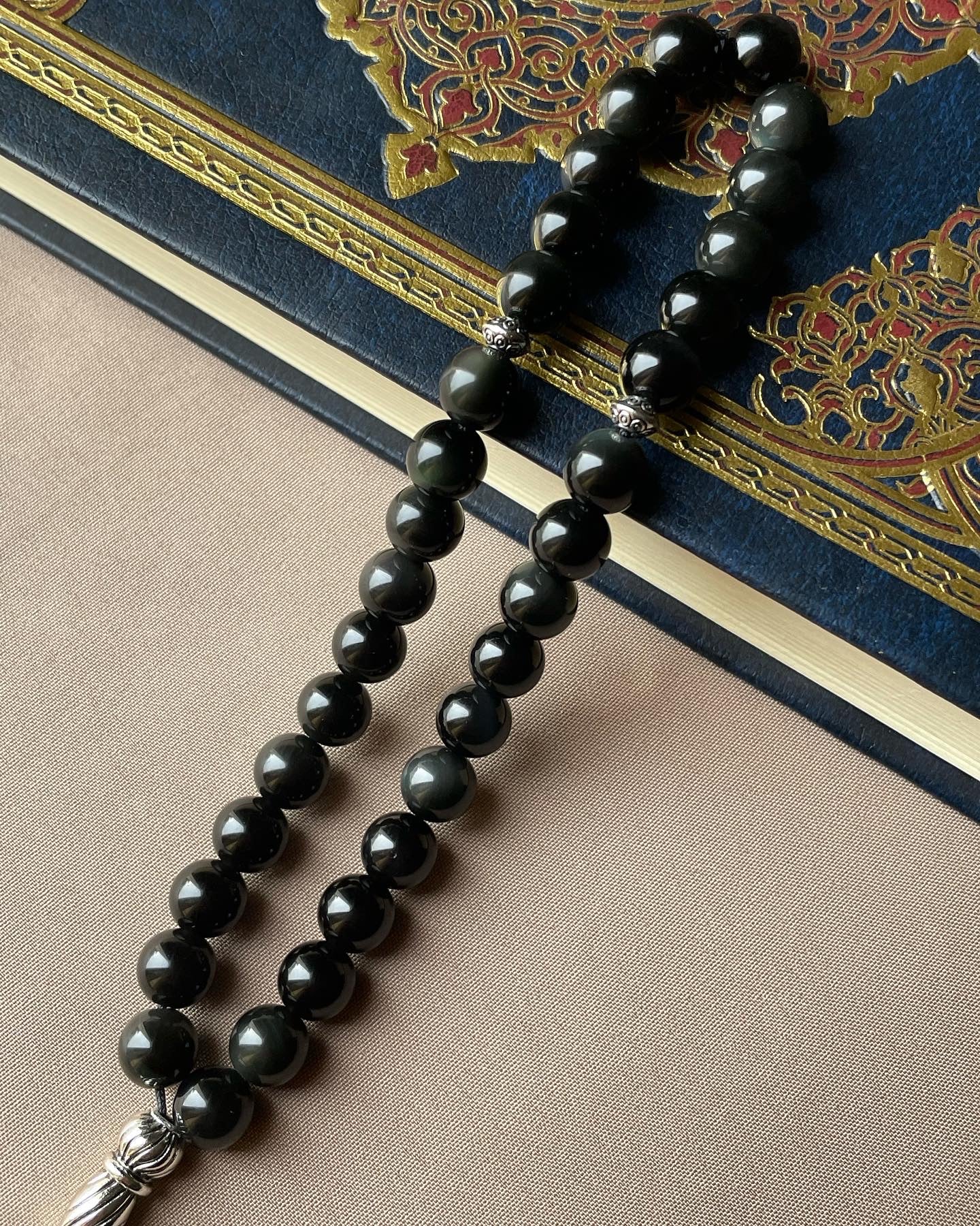 Black Obsidian Subha | مسباح حجر الاوبسيديان | السبج